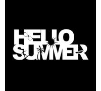 Hello Summer Type Font Design with Negative Space Style Vinyl Wall Stickers 30x74.3cm Do not Damage The Wall Surface White