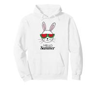 Hello Summer Vacation Cool Cute Rabbit design Pullover Hoodie
