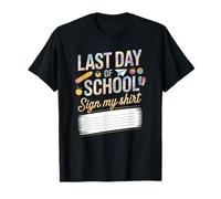 Hello Summer Vacation Sign Here Autograph Memory Canvas T-Shirt