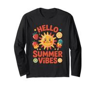 Hello Summer Vibes Sunshine Cartoon Long Sleeve T-Shirt