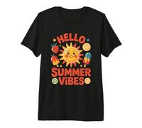 Hello Summer Vibes Sunshine Cartoon Premium T-Shirt