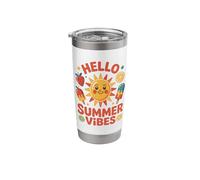 Hello Summer Vibes Sunshine Cartoon Stainless Steel Insulated Tumbler