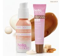 Hello Sunday SPF 50 Skincare Bundle | Hydrating Face Moisturiser & Mocha Kiss Lip Balm | Daily UV Protection & Winter Gift Set