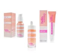 Hello Sunday SPF50 Skincare Bundle Face Moisturiser 50ml + Vitamin C Serum 30ml + Hydrating Lip Balm 15ml Brightening Winter Protection & Gifting Essenti