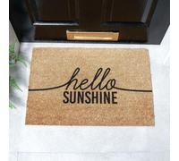 Hello Sunshine Coir Doormat (60 x 40cm) Artsy Mats Brown 40cm x 60cm