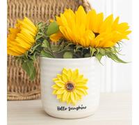 Something Different Hello Sunshine Sunflower 3D Plant Pot (One Size) (Ceramic/Yellow)