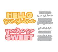 Hello Sunshine You're so sweet Dies for Card Making DIY Scrapbooking Embossing Stencil Die Cuts Punch Template Molds Arts Crafts Scrapbooking Supplies Words Alphabets Metal Cutting Dies