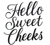 Hello Sweet Cheeks Bathroom Decor - Lylence 3Pieces Hanging Black Metal Sign Nice Funny Cute Modern Wall Art For Family, Living Room, Powder Room, Bedroom, Restroom, Farmhouse, Inspirational