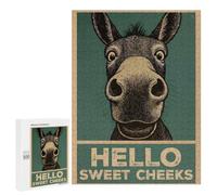 Hello Sweet Cheeks Donkey Art Jigsaw Puzzle, 500 PCS, Indoor Activity for The Home, An Absorbing Project for Relaxed Weekends, for Family Fun