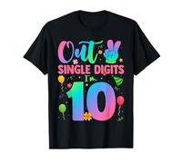 Hello Ten Double Digits Cute Coquette Bow 10th Birthday Girl T-Shirt