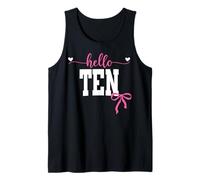 Hello Ten Est 2015 Coquette Bow 10th Birthday Girl Tank Top