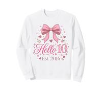Hello Ten Est 2016 Coquette Bow 10th Birthday Girl 4 Sweatshirt