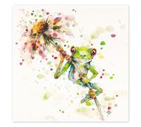 Hello there, bright eyes (Green tree frog) Poster by Sillier Than Sally 20 x 20 cm Wall art Wall decor