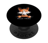 Hello There Fox Cute Wild Animal Cartoon Design PopSockets Adhesive PopGrip