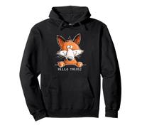 Hello There Fox Cute Wild Animal Cartoon Design Pullover Hoodie