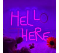Hello There Neon Signs for Wall Decor, VIP Neon Lights Signs for Room Decor, Led Light Up Sign with USB Powered for Bar, Hotel, Cafe, VIP Room, Home Decoration