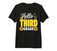 Hello Third Grade Sunflower 3rd Grade Vibes Back to School Premium T-Shirt