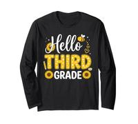 Hello Third Grade Sunflower Bee Tie Dye Back to School Long Sleeve T-Shirt