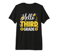 Hello Third Grade Sunflower Bee Tie Dye Back to School Premium T-Shirt