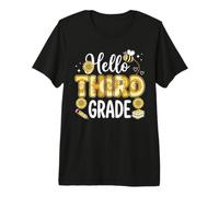 Hello Third Grade Sunflower Bee Tie Dye First Day of School Premium T-Shirt