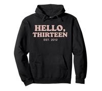 Hello Thirteen Est 2012 Young Adult Youth Pullover Hoodie