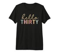 Hello Thirty 30-Year-Old 30th Birthday Leopard Print Premium T-Shirt