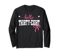Hello Thirty-Eight Est 1987 Coquette Bow 38th Birthday Girl Long Sleeve T-Shirt