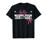 Hello Thirty-Eight Est 1987 Coquette Bow 38th Birthday Girl T-Shirt