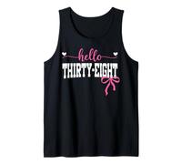 Hello Thirty-Eight Est 1987 Coquette Bow 38th Birthday Girl Tank Top