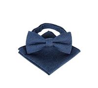 Hello Tie Men's Denim Bow Tie and Handkerchief Set - Multicolor, Blue, One size
