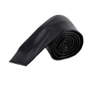 Hello Tie Men's Skinny Tie Handmade PU Leather Black Narrow Necktie