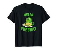 Hello Tuesday lettering with small dinosaur day of the week T-Shirt