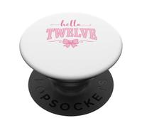 Hello Twelve Birthday Pink Bow PopSockets Adhesive PopGrip
