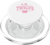 Hello Twelve Birthday Pink Bow PopSockets PopGrip for MagSafe