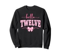 Hello Twelve Birthday Pink Bow Sweatshirt