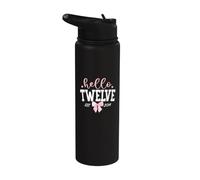 Hello Twelve Est 2014 12th Birthday Girl Turning 12 Stainless Steel Insulated Water Bottle