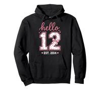Hello Twelve Est 2014 Coquette Bow 12th Birthday Girl Pullover Hoodie