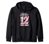 Hello Twelve Floral Est 2014 Zip Hoodie