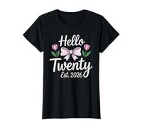 Hello Twenty Est 2026 Floral Bow Birthday T-Shirt