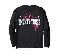 Hello Twenty-Three Est 2002 Coquette Bow 23rd Birthday Girl Long Sleeve T-Shirt