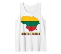 Hello Vilnius I Love Lithuania Map Flag Proud Lithuanian Mom Tank Top