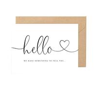 HELLO We have something to tell you Pregnancy Announcement A5 Card with envelope, Family Announcement, Pregnancy Reveal, Unique Reveal Card