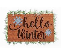 Hello Winter Doormat Door mat Welcome mat Front Door mat Suitable for Indoor and Outdoor Entrance mat Non-Slip and stain-resistant 18x30 Inch