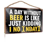 Hello Winter Sign A Day Without Beer Is Like Just Kidding. Fall Wall Decor Vintage Decor(20X30CM)
