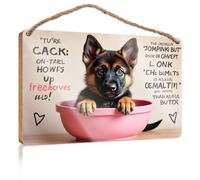 Hello Winter Sign A Puppy In A Pink Bowl With Playful Text. Fall Wall Decor Vintage Decor(23X35CM)