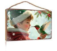 Hello Winter Sign Christmas Wonder: A Child'S Heartfelt Connection With Nature Wooded Sign Outdoor Signs For Porch Fall Office Decor(23X35CM)