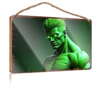 Hello Winter Sign Green Hulk: The Ultimate Superhero Powerhouse Wooded Sign Outdoor Signs For Porch Fall Office Decor(15X28CM)