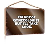 Hello Winter Sign I'M Not A Gynecologist, But I'Ll Take A Look Wooded Sign Fall Wall Decor Vintage Decor(15X28CM)