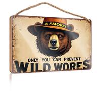 Hello Winter Sign Only You Can Prevent Wildfires Fall Wall Decor Vintage Decor(15X28CM)