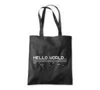 Hello World 8bit Tech Tote Shopping Bag 10 Litres Capacity 42 x 38cm